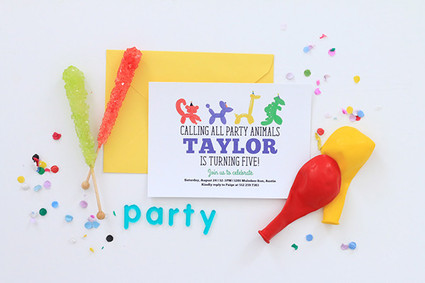 balloon animal invite Inspiration