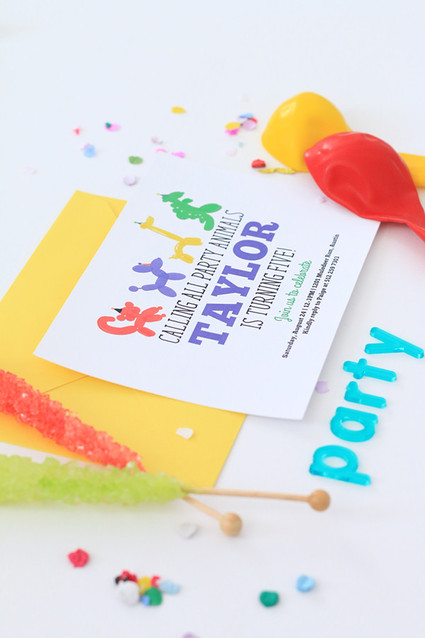 balloon animal invite Inspiration