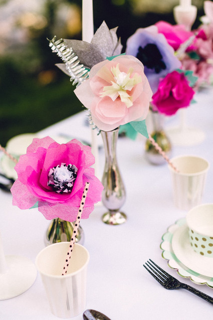 Paper flower tablescape
