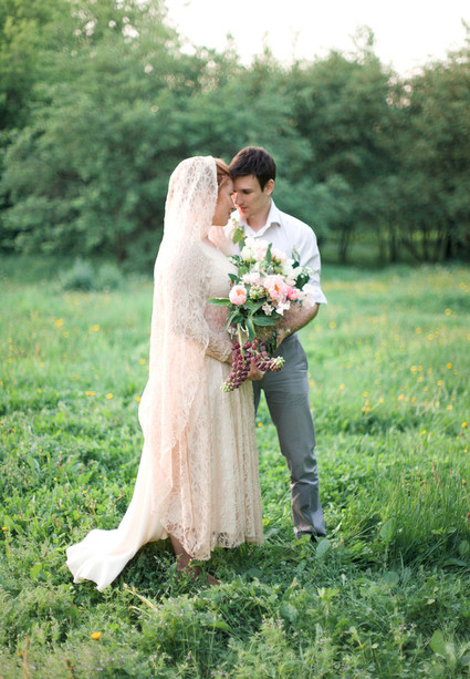 Outdoor wedding portrait