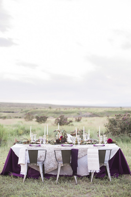 Bohemian wedding tablescape