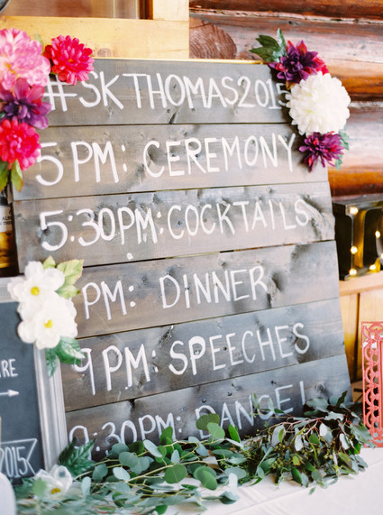 Wooden wedding timeline Inspiration