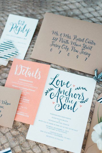 Nautical wedding invitation suite