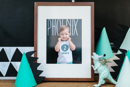 Modern dinosaur birthday party