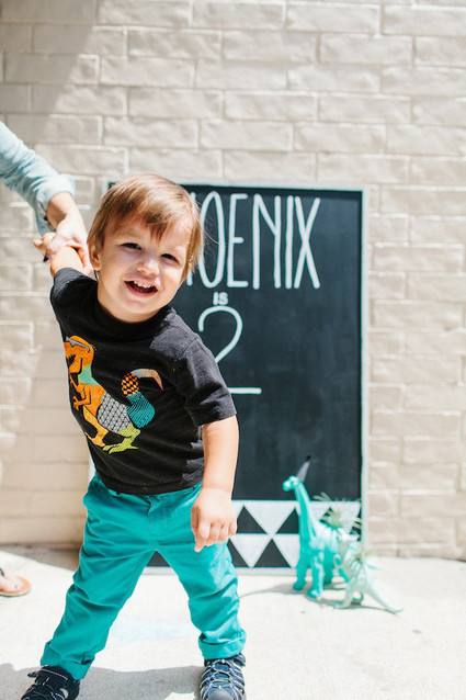 Modern dinosaur birthday party