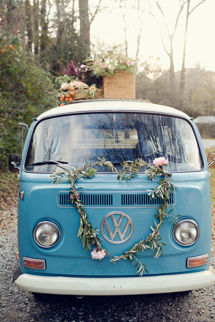 VW Bus with flowers