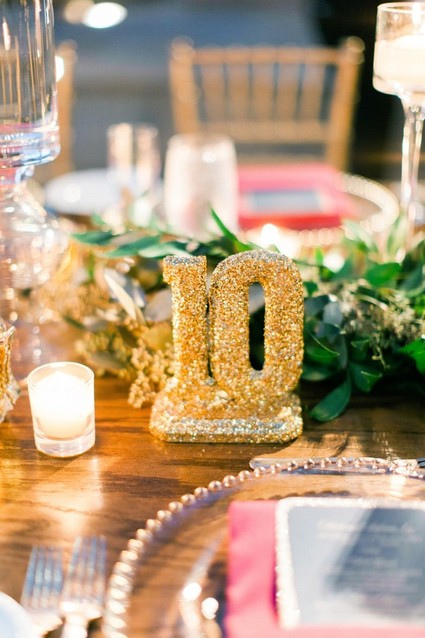 Gold table number Inspiration