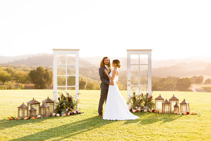 Fall wine country wedding portrait