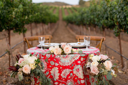 Fall wine country wedding tablescape