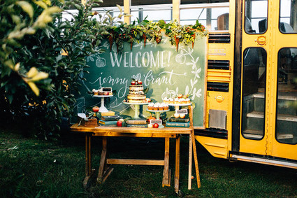 Rustic, vintage fall wedding dessert table