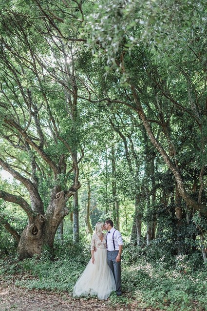 Outdoor wedding portrait