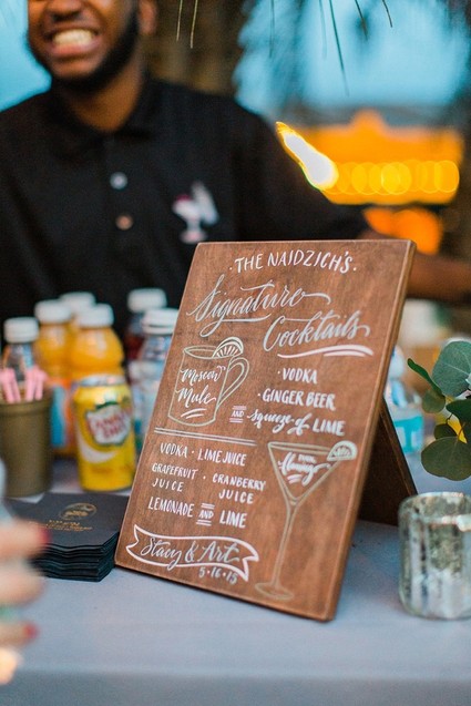 Wooden wedding signage