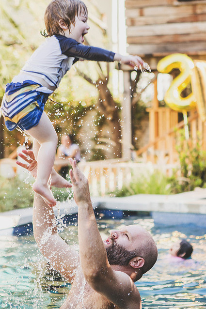 neon pool party for kids