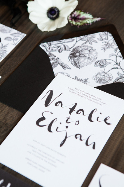 Industrial modern winter wedding invitation suite