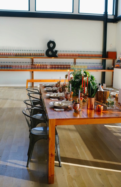 Modern wedding tablescape