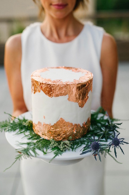 Copper foil wedding cake Inspiration