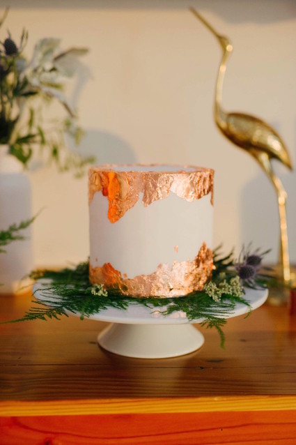 Copper foil wedding cake Inspiration