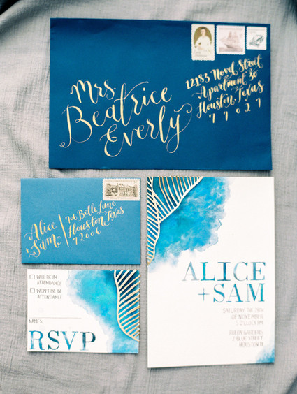 Watercolor invitation suite