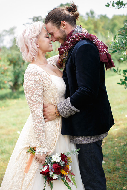 Apple orchard wedding portraits