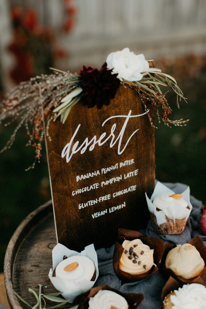 Wooden dessert sign