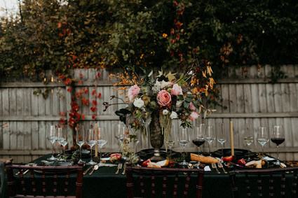 Moody fall wedding tablescape