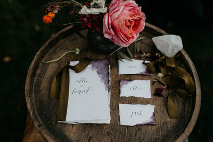Moody fall wedding invitation suite