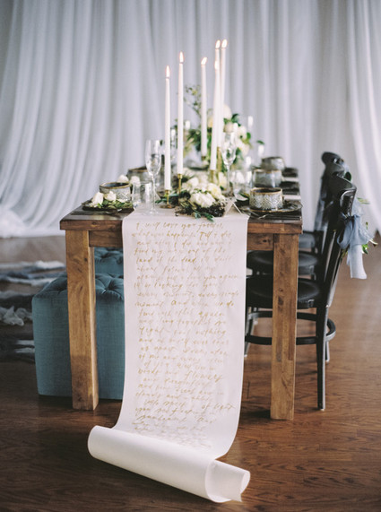 Calligraphy table runner Inspiration