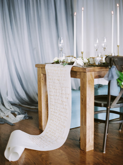 Calligraphy table runner