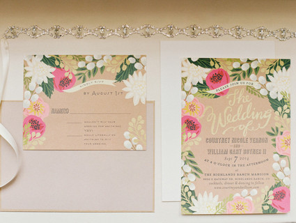 Vintage wedding invitation suite