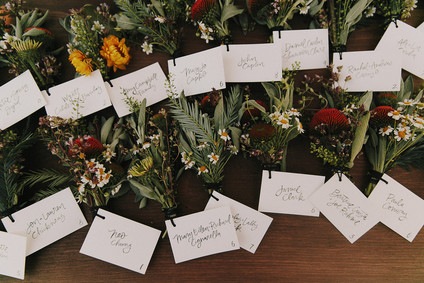 Floral escort cards
