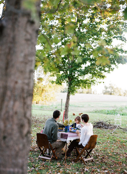Fall family dinner on the farm