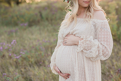 Flower crown maternity photos