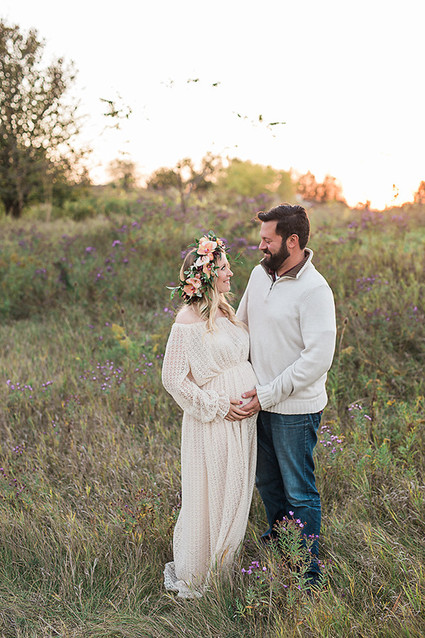 Flower crown maternity photos
