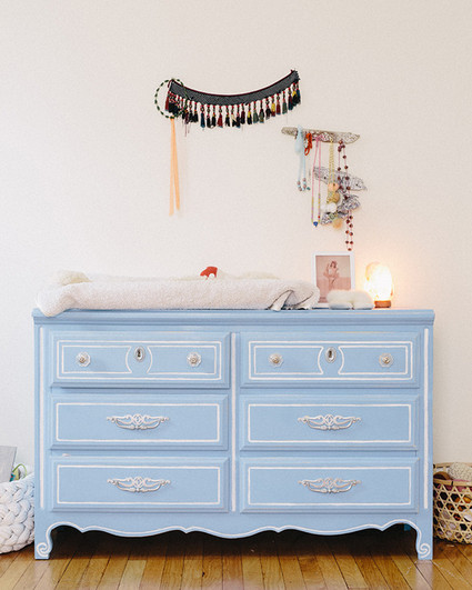 blue vintage dresser