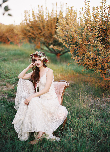 Bohemian bridal portrait