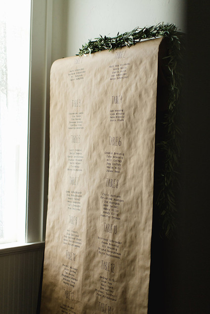 Craft paper escort card signage