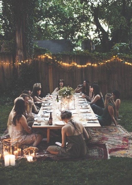 Bohemian outdoor tablescape Inspiration