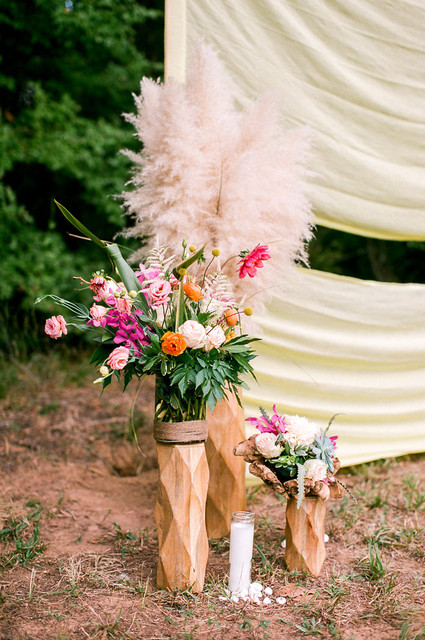 Bohemian ceremony decor