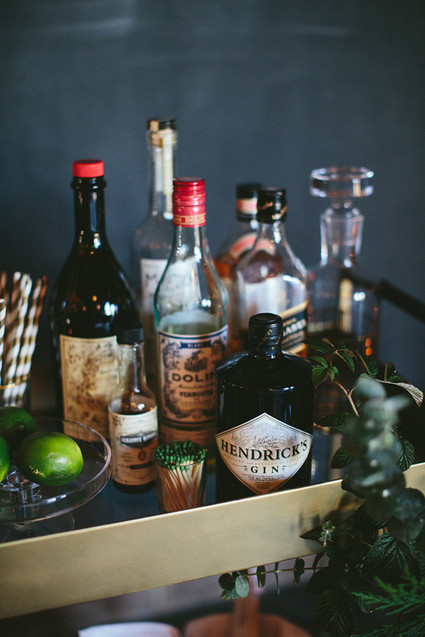 Holiday bar cart