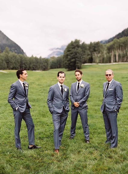 Grey groomsmen suits Inspiration