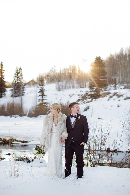 Snowy Colorado wedding