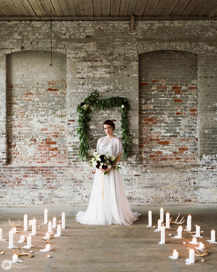 Industrial winter wedding ceremony