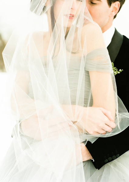 Romantic grey wedding dress