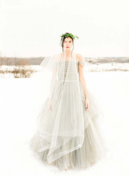 Grey Sarah Nouri wedding dress
