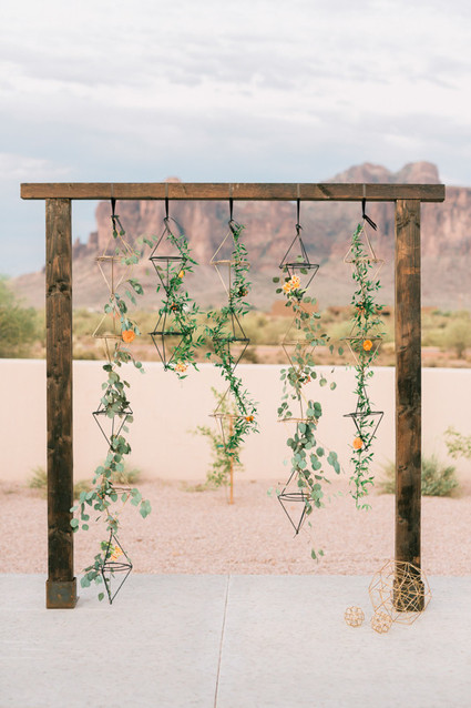 Geometric ceremony wedding backdrop Inspiration