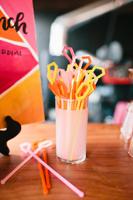 geometric bright drink stirrers