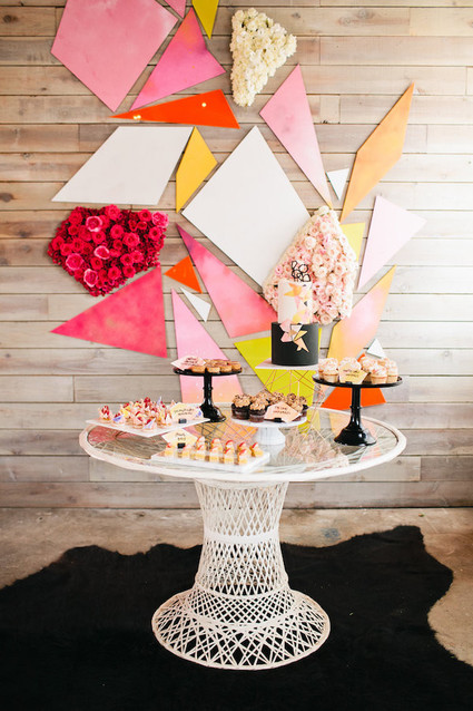 modern geometric dessert table