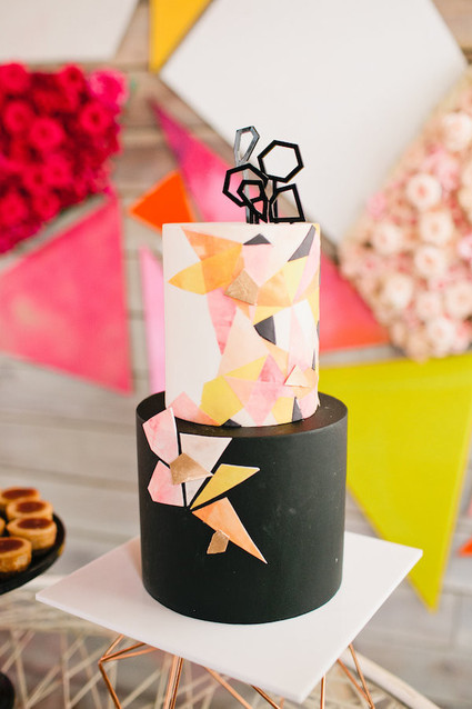 modern geometric cake