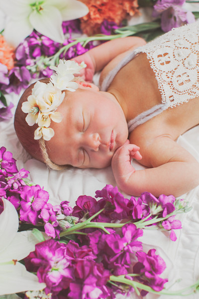 floral styled newborn photos