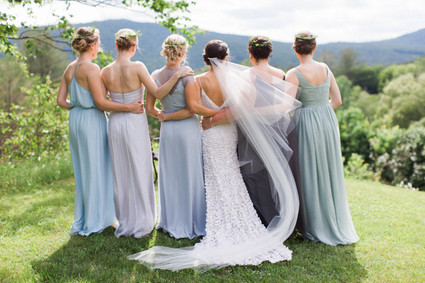 Pale blue bridesmaid dresses